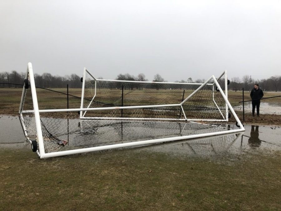 The Soccer Facilities were damaged in the storm. 