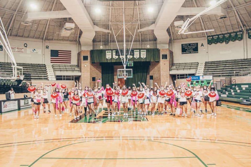 Phi Mu celebrates Bid Day with Masks on